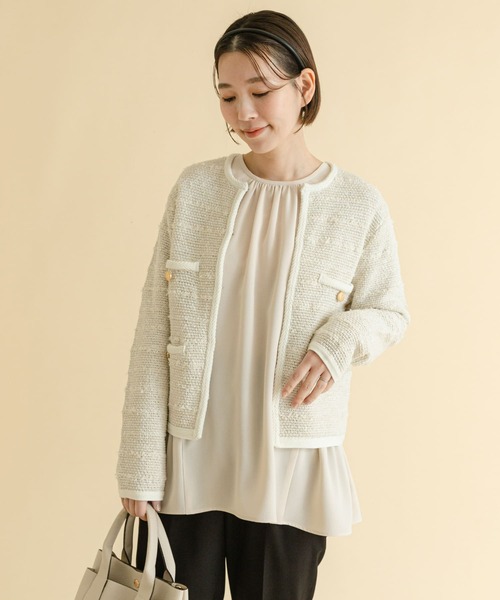 F by ROSSO(エフバイロッソ)の「F by ROSSO ツイードニットカーディガン(カーディガン/ボレロ・レディース・ネイビー/オフホワイト・FREE)」の18枚目の写真