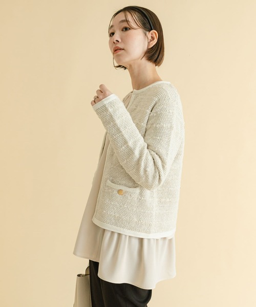 F by ROSSO(エフバイロッソ)の「F by ROSSO ツイードニットカーディガン(カーディガン/ボレロ・レディース・ネイビー/オフホワイト・FREE)」の19枚目の写真