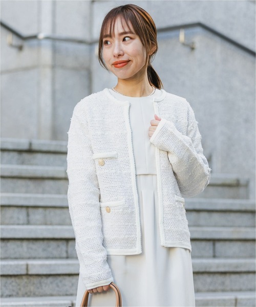 F by ROSSO(エフバイロッソ)の「F by ROSSO ツイードニットカーディガン(カーディガン/ボレロ・レディース・ネイビー/オフホワイト・FREE)」の22枚目の写真