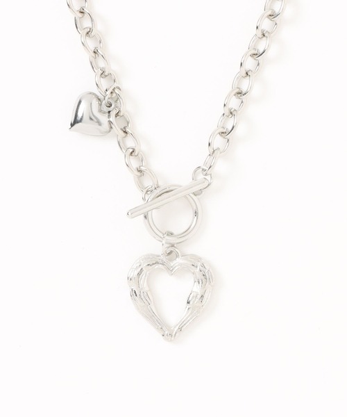 kutir（クティール）の「kutirlune／ダブルハートチェーンネックレス（ネックレス・レディース・シルバー/その他・FREE）」の2枚目の写真