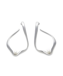 メタルパールポイントフープピアス
