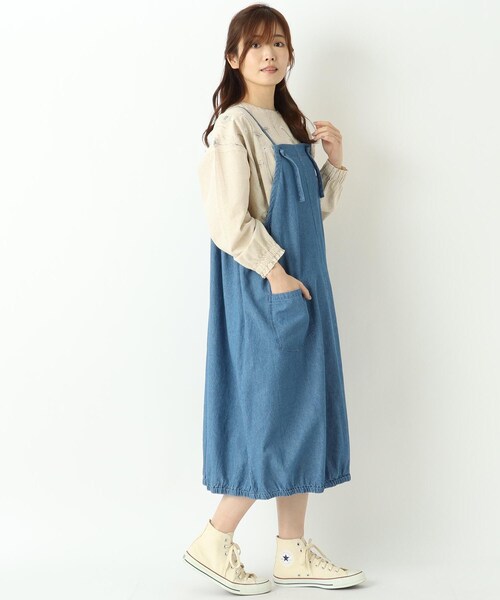 one'sterrace（ワンズテラス）の「デニム 裾バルーンエプロン ワンピース（ワンピース・レディース・ネイビー系5/ブルー系その他7・02）」の14枚目の写真