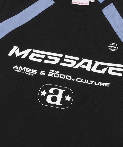AMESWORLDWIDE（アメスワールドワイド）の「A'GEM/9 × .kom『AMES WORLDWIDE/アメスワールドワイド』MESSAGE LOGO RAGLAN LS TEE/メッセージロゴラグランロングスリーブ（Tシャツ/カットソー・メンズ・ブラック/ホワイト/ネイビー/チャコールグレー・M/L）」の16枚目の写真