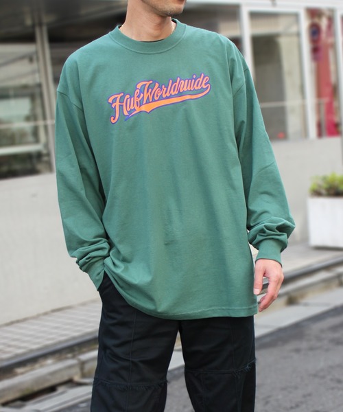 HUF（ハフ）の「【HUF】ハフ CRACKERJACK L/S TEE ロングスリーブTシャツ TS02097（Tシャツ/カットソー・メンズ・ブラック/クリーム/オリーブ・M/S/XL/L）」の3枚目の写真