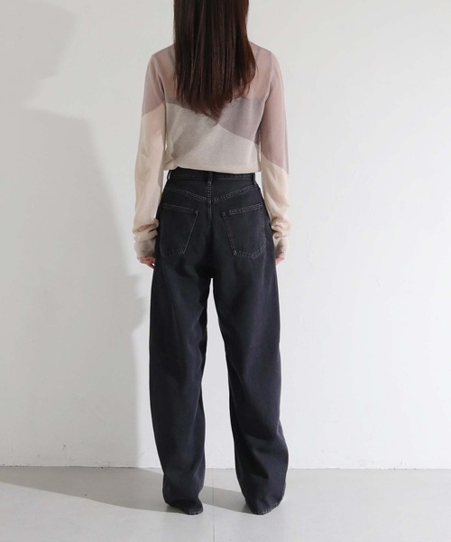 cheriella（シェリエラ）の「【cheriella】WEB限定シアーインターシャニット新色追加（ニット/セーター・レディース・オレンジ/パープル/ネイビー/カーキ/グレイッシュベージュ/ブラック・M）」の9枚目の写真