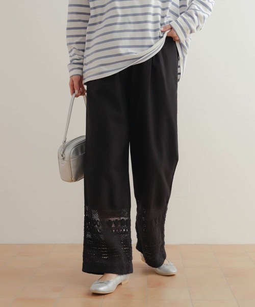 URBAN RESEARCH DOORS（アーバンリサーチドアーズ）の「『セットアップ対応』レースドッキングイージーパンツ（その他パンツ・レディース・オフホワイト/ブラック・MEDIUM）」の13枚目の写真