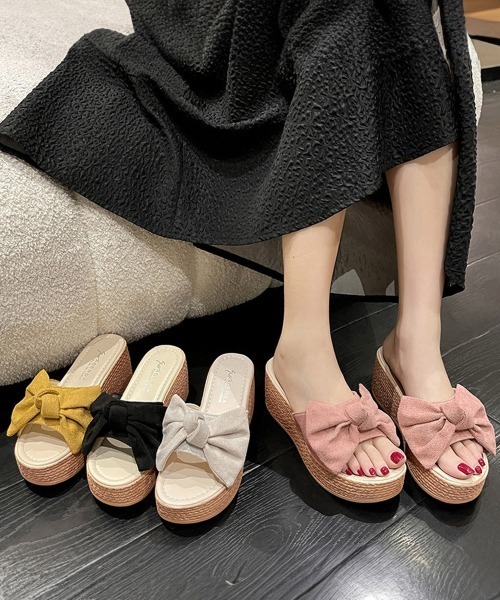 Miniministore(ミニミニストア)の「厚底サンダル レディース ウエッジソール(サンダル・レディース・ブラック/ピンク/ライトベージュ/イエロー・23.0cm/23.5cm/22.5cm/24.0cm/24.5cm)」の14枚目の写真