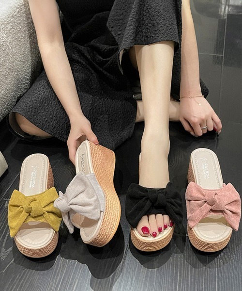 Miniministore(ミニミニストア)の「厚底サンダル レディース ウエッジソール(サンダル・レディース・ブラック/ピンク/ライトベージュ/イエロー・23.0cm/23.5cm/22.5cm/24.0cm/24.5cm)」の16枚目の写真