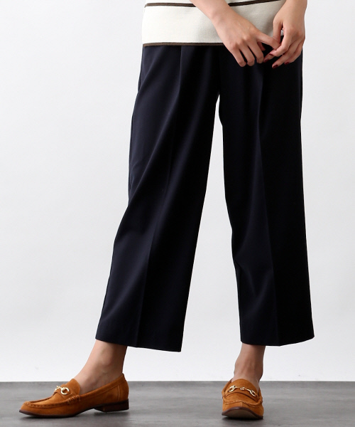 MYSELF ABAHOUSE（マイセルフアバハウス）の「イージーワイドPt（スラックス・レディース・ホワイト/ネイビー・S/M）」の2枚目の写真