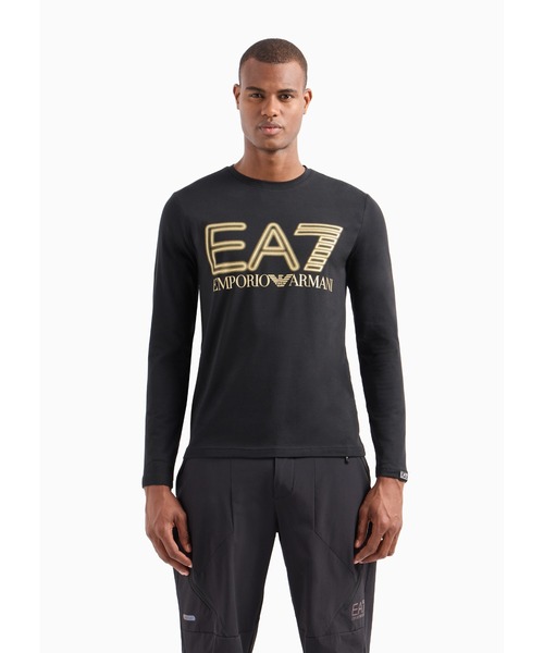 EMPORIO ARMANI EA7（エンポリオアルマーニイーエーセブン）の「【エンポリオ アルマーニ EA7】Logo Series 長袖Tシャツ ストレッチコットン（Tシャツ/カットソー・メンズ・ブラック系その他/ホワイト・LARGE/MEDIUM/SMALL/X-LARGE/X-SMALL/XX-LARGE）」の2枚目の写真