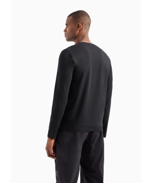 EMPORIO ARMANI EA7（エンポリオアルマーニイーエーセブン）の「【エンポリオ アルマーニ EA7】Logo Series 長袖Tシャツ ストレッチコットン（Tシャツ/カットソー・メンズ・ブラック系その他/ホワイト・LARGE/MEDIUM/SMALL/X-LARGE/X-SMALL/XX-LARGE）」の6枚目の写真