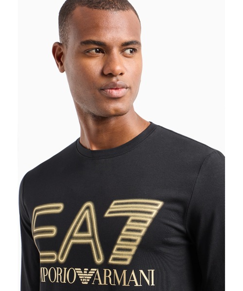 EMPORIO ARMANI EA7（エンポリオアルマーニイーエーセブン）の「【エンポリオ アルマーニ EA7】Logo Series 長袖Tシャツ ストレッチコットン（Tシャツ/カットソー・メンズ・ブラック系その他/ホワイト・LARGE/MEDIUM/SMALL/X-LARGE/X-SMALL/XX-LARGE）」の4枚目の写真