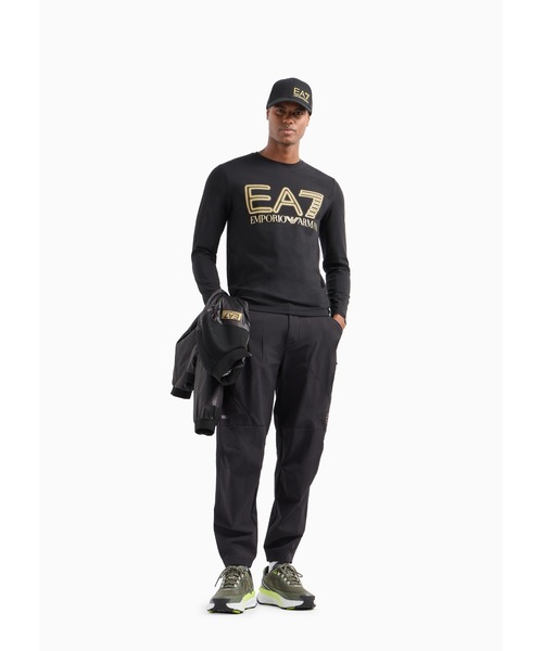 EMPORIO ARMANI EA7（エンポリオアルマーニイーエーセブン）の「【エンポリオ アルマーニ EA7】Logo Series 長袖Tシャツ ストレッチコットン（Tシャツ/カットソー・メンズ・ブラック系その他/ホワイト・LARGE/MEDIUM/SMALL/X-LARGE/X-SMALL/XX-LARGE）」の7枚目の写真