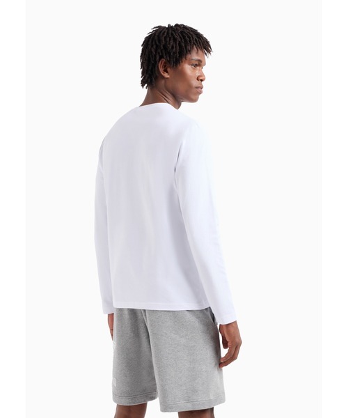 EMPORIO ARMANI EA7（エンポリオアルマーニイーエーセブン）の「【エンポリオ アルマーニ EA7】Logo Series 長袖Tシャツ ストレッチコットン（Tシャツ/カットソー・メンズ・ブラック系その他/ホワイト・LARGE/MEDIUM/SMALL/X-LARGE/X-SMALL/XX-LARGE）」の10枚目の写真