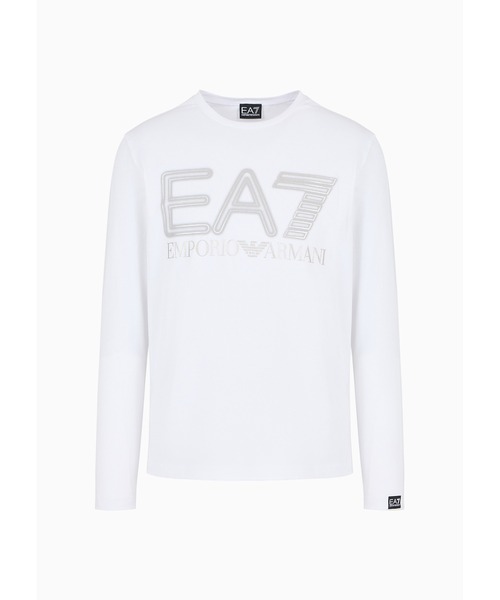 EMPORIO ARMANI EA7（エンポリオアルマーニイーエーセブン）の「【エンポリオ アルマーニ EA7】Logo Series 長袖Tシャツ ストレッチコットン（Tシャツ/カットソー・メンズ・ブラック系その他/ホワイト・LARGE/MEDIUM/SMALL/X-LARGE/X-SMALL/XX-LARGE）」の3枚目の写真