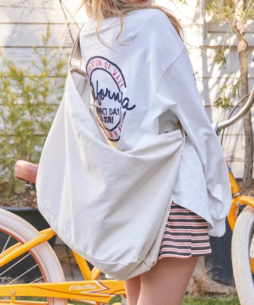 anap mimpi（アナップミンピ）の「ビッグ キャンバス トートバッグ（トートバッグ・レディース・アイボリー/ブラック・FREE）」の2枚目の写真