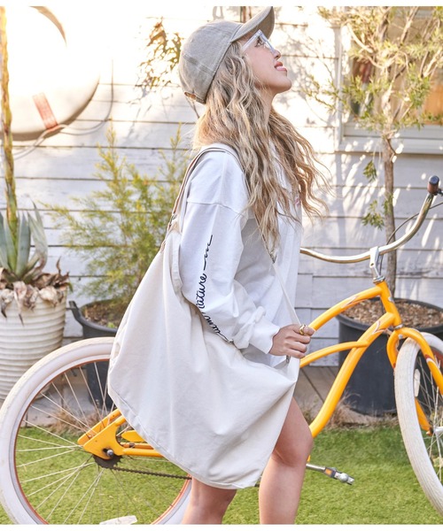 anap mimpi（アナップミンピ）の「ビッグ キャンバス トートバッグ（トートバッグ・レディース・アイボリー/ブラック・FREE）」の3枚目の写真