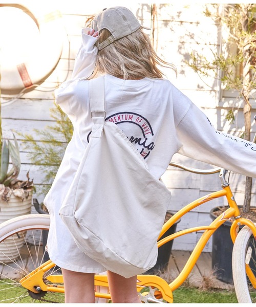 anap mimpi（アナップミンピ）の「ビッグ キャンバス トートバッグ（トートバッグ・レディース・アイボリー/ブラック・FREE）」の4枚目の写真