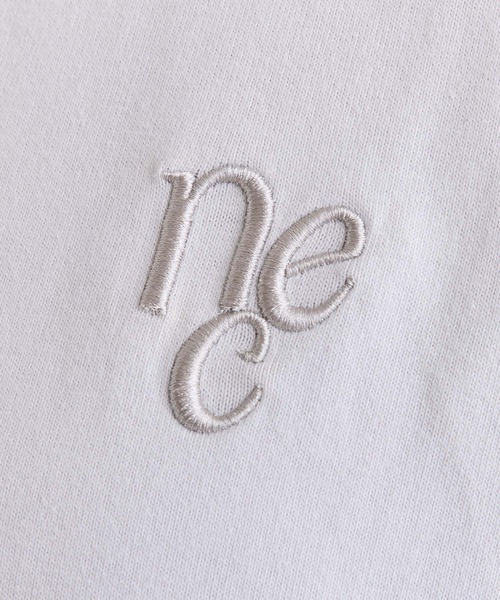 one after another NICE CLAUP(ワンアフターアナザーナイスクラップ)の「ワンポイント刺繍ビッグロンT(Tシャツ/カットソー・レディース・チャコールグレー/ライトブルー/アイボリー/オフホワイト・FREE)」の7枚目の写真
