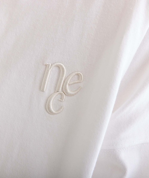 one after another NICE CLAUP(ワンアフターアナザーナイスクラップ)の「ワンポイント刺繍ビッグロンT(Tシャツ/カットソー・レディース・チャコールグレー/ライトブルー/アイボリー/オフホワイト・FREE)」の5枚目の写真