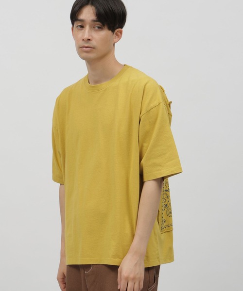 LAKOLE（ラコレ）の「バンダナ柄タタキツケT / 111217（Tシャツ/カットソー・メンズ・チャコールグレー/ライトグレー/オフホワイト/イエロー・MEDIUM/LARGE/X-LARGE）」の12枚目の写真