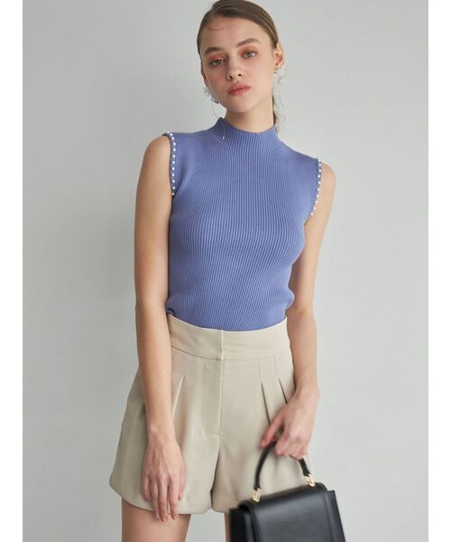 MERCURYDUO（マーキュリーデュオ）の「アームパールノースリニット（ニット/セーター・レディース・ブラック/オフホワイト/ブルー/ベビーピンク・FREE）」の13枚目の写真