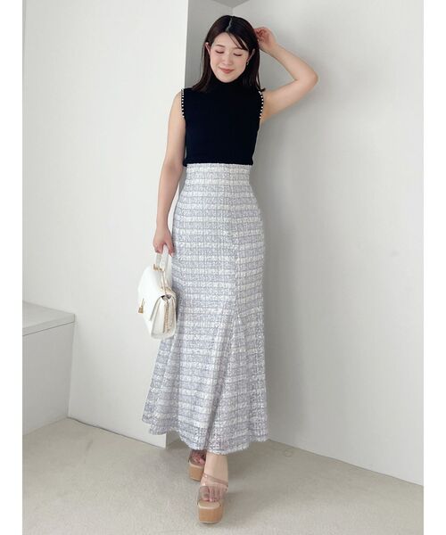 MERCURYDUO（マーキュリーデュオ）の「アームパールノースリニット（ニット/セーター・レディース・ブラック/オフホワイト/ブルー/ベビーピンク・FREE）」の22枚目の写真