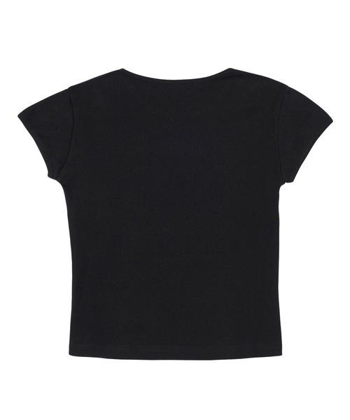 X-girl（エックスガール）の「SPHERE LOGO S/S BABY TEE（Tシャツ/カットソー・レディース・ブラック/ホワイト・S/M）」の3枚目の写真