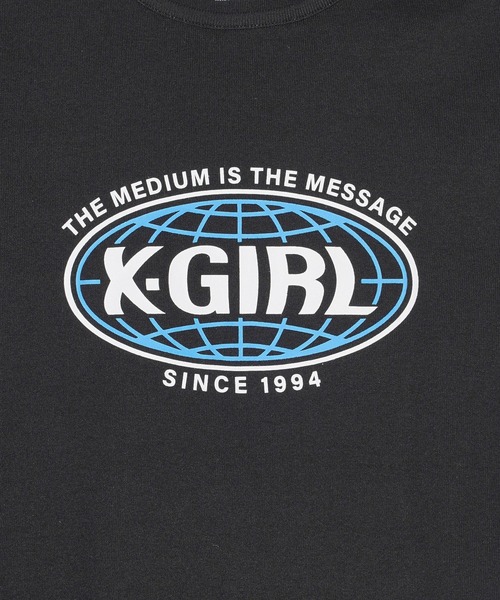 X-girl（エックスガール）の「SPHERE LOGO S/S BABY TEE（Tシャツ/カットソー・レディース・ブラック/ホワイト・S/M）」の7枚目の写真