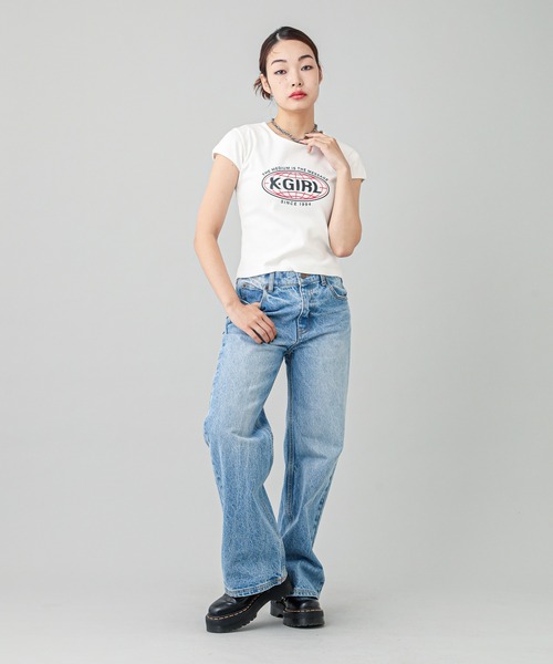 X-girl（エックスガール）の「SPHERE LOGO S/S BABY TEE（T