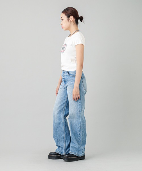 X-girl（エックスガール）の「SPHERE LOGO S/S BABY TEE（Tシャツ/カットソー・レディース・ブラック/ホワイト・S/M）」の21枚目の写真