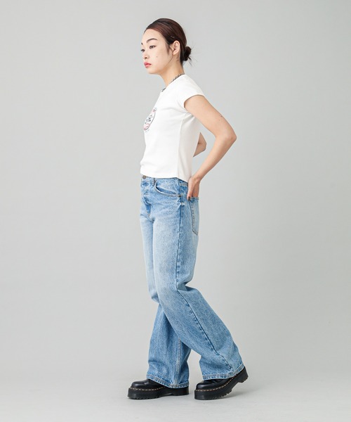 X-girl（エックスガール）の「SPHERE LOGO S/S BABY TEE（Tシャツ/カットソー・レディース・ブラック/ホワイト・S/M）」の22枚目の写真