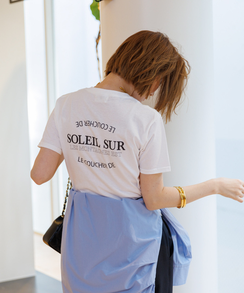 Rouge vif Anna(ルージュヴィフアンナ)の「ロゴコンパクトTシャツ(Tシャツ/カットソー・レディース・ピンク/チャコールグレー・フリー)」の7枚目の写真