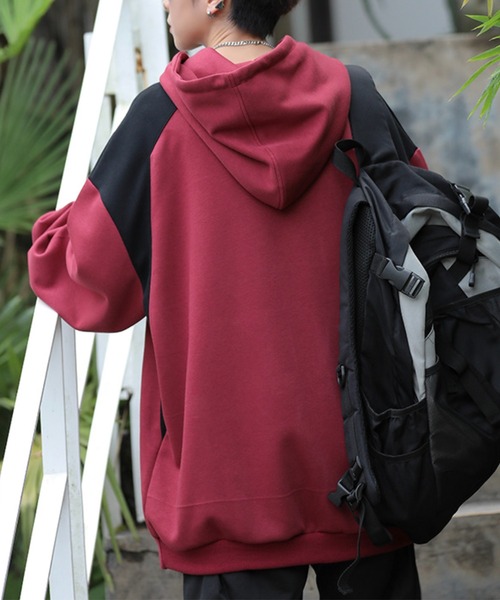 WESTBOY(ウエストボーイ)の「ルーズシルエット プルオーバー パーカー WO24S1TP02【WB ORIGINALS】(パーカー・メンズ・レッド/ホワイト/ブラック・L/M/XL)」の10枚目の写真