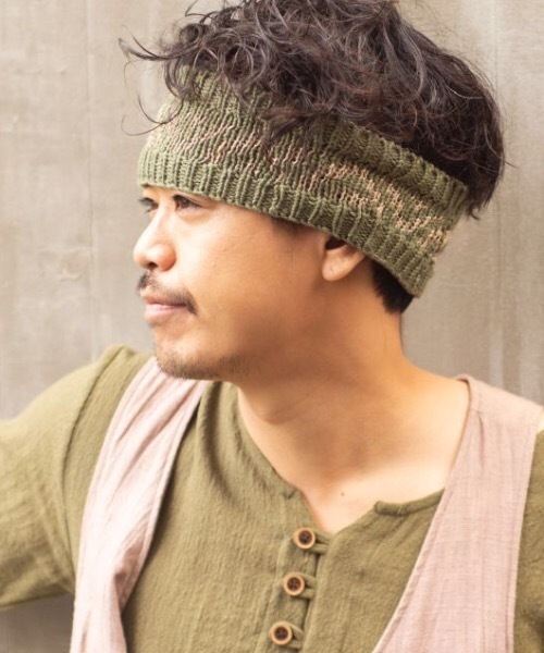 チャイハネ(チャイハネ)の「【チャイハネ】パハネヘンプコットンニットヘアバンド(ヘアバンド・レディース・ブラック/ベージュ/カーキ/キャメル・FREE)」の6枚目の写真