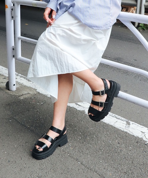 EVOL(イーボル)の「【EVOL】厚底ベルトサンダル IW5393(サンダル・レディース・アイボリー/ブラック・S/M/L)」の6枚目の写真