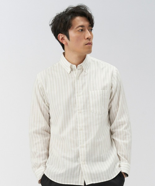 TOKYO SHIRTS(トウキョウシャツ)の「綿100% Wガーゼ 長袖カジュアルシャツ(シャツ/ブラウス・メンズ・ベージュ・LL/L/M)」の1枚目の写真