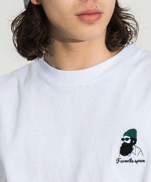 WEGO(ウィゴー)の「WEGO/ヒゲサガラ刺繍Tシャツ(Tシャツ/カットソー・メンズ・ホワイト/ブラック/ダークグリーン・MEDIUM/LARGE)」の5枚目の写真