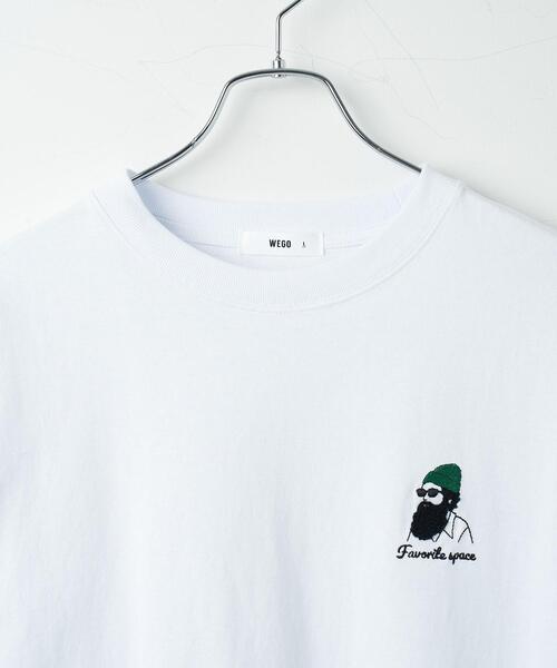 WEGO(ウィゴー)の「WEGO/ヒゲサガラ刺繍Tシャツ(Tシャツ/カットソー・メンズ・ホワイト/ブラック/ダークグリーン・MEDIUM/LARGE)」の10枚目の写真