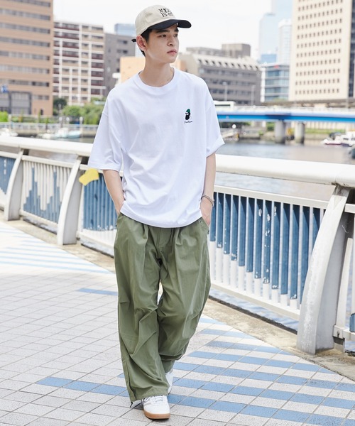 WEGO(ウィゴー)の「WEGO/ヒゲサガラ刺繍Tシャツ(Tシャツ/カットソー・メンズ・ホワイト/ブラック/ダークグリーン・MEDIUM/LARGE)」の18枚目の写真