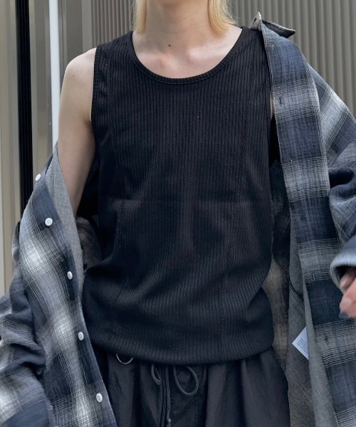 Chikashitsu +】stitch rib sleeveless（タンクトップ