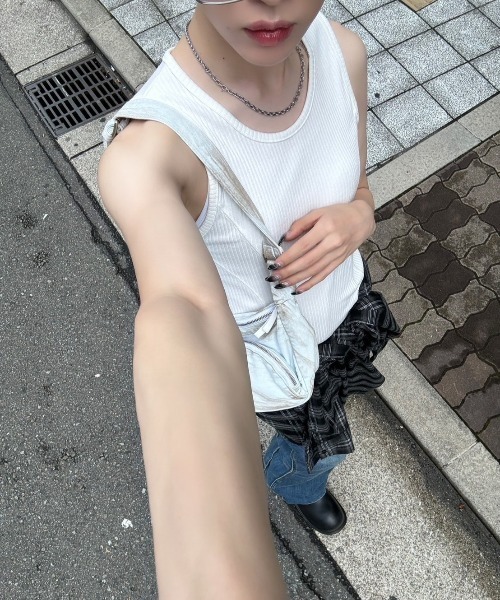 【イギリス】Punkyfisi ジップタンクトップ Punkyfish Double Zipper Tops Red Stylish