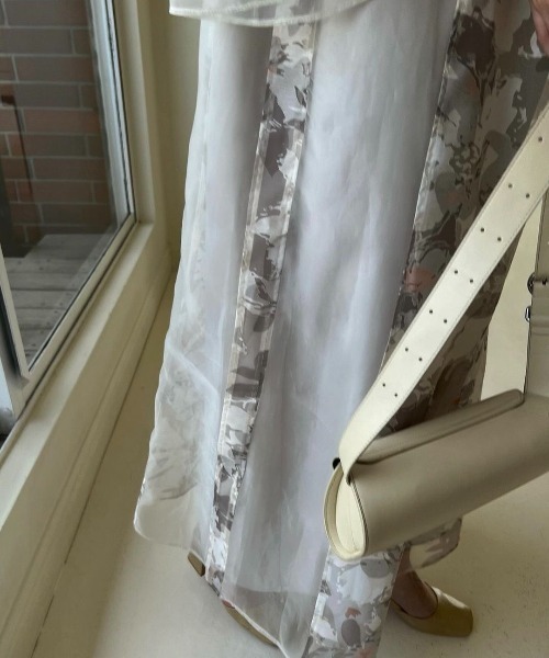 ワンピース WILLFULLY organdy patchwork OP WILLFULLY（ウィルフリー）の「sheer flower organdy patchwork