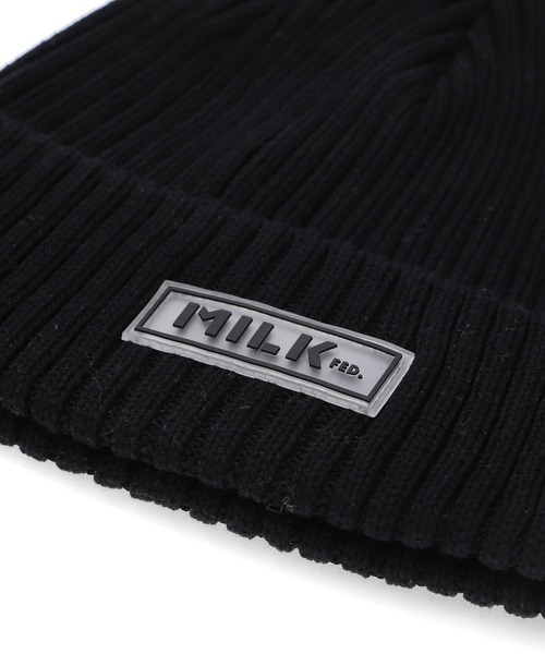 MILKFED.（ミルクフェド）の「RUBBER PATCH KNIT CAP（ニットキャップ/ビーニー・レディース・アッシュ/ブラック/ベージュ・ONE SIZE）」の17枚目の写真