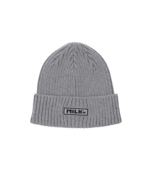MILKFED.（ミルクフェド）の「RUBBER PATCH KNIT CAP（ニットキャップ/ビーニー・レディース・アッシュ/ブラック/ベージュ・ONE SIZE）」の19枚目の写真