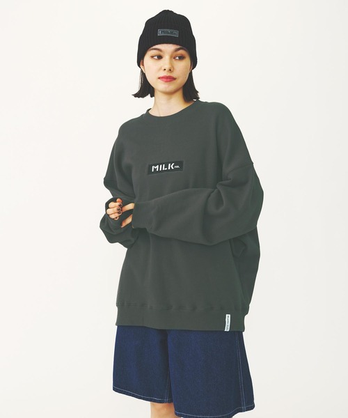 MILKFED.（ミルクフェド）の「RUBBER PATCH KNIT CAP（ニットキャップ/ビーニー・レディース・アッシュ/ブラック/ベージュ・ONE SIZE）」の9枚目の写真