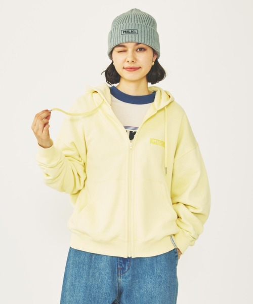 Milkfed ニット帽 クリーム色 (2) MILKFED. ニットキャップ 帽子 ミルクフェド MILKFED LOGO KNIT