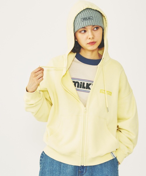 MILKFED.（ミルクフェド）の「RUBBER PATCH KNIT CAP（ニットキャップ/ビーニー・レディース・アッシュ/ブラック/ベージュ・ONE SIZE）」の14枚目の写真