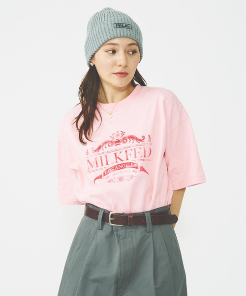 MILKFED.（ミルクフェド）の「RUBBER PATCH KNIT CAP（ニットキャップ/ビーニー・レディース・アッシュ/ブラック/ベージュ・ONE SIZE）」の21枚目の写真