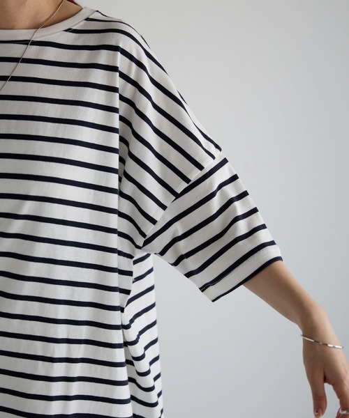 Fizz（フィズ）の「【Fizz/フィズ】　細ボーダーチュニック（チュニック・レディース・ホワイト×ネイビー/ホワイト系その他/ホワイト×ブラック・M）」の20枚目の写真